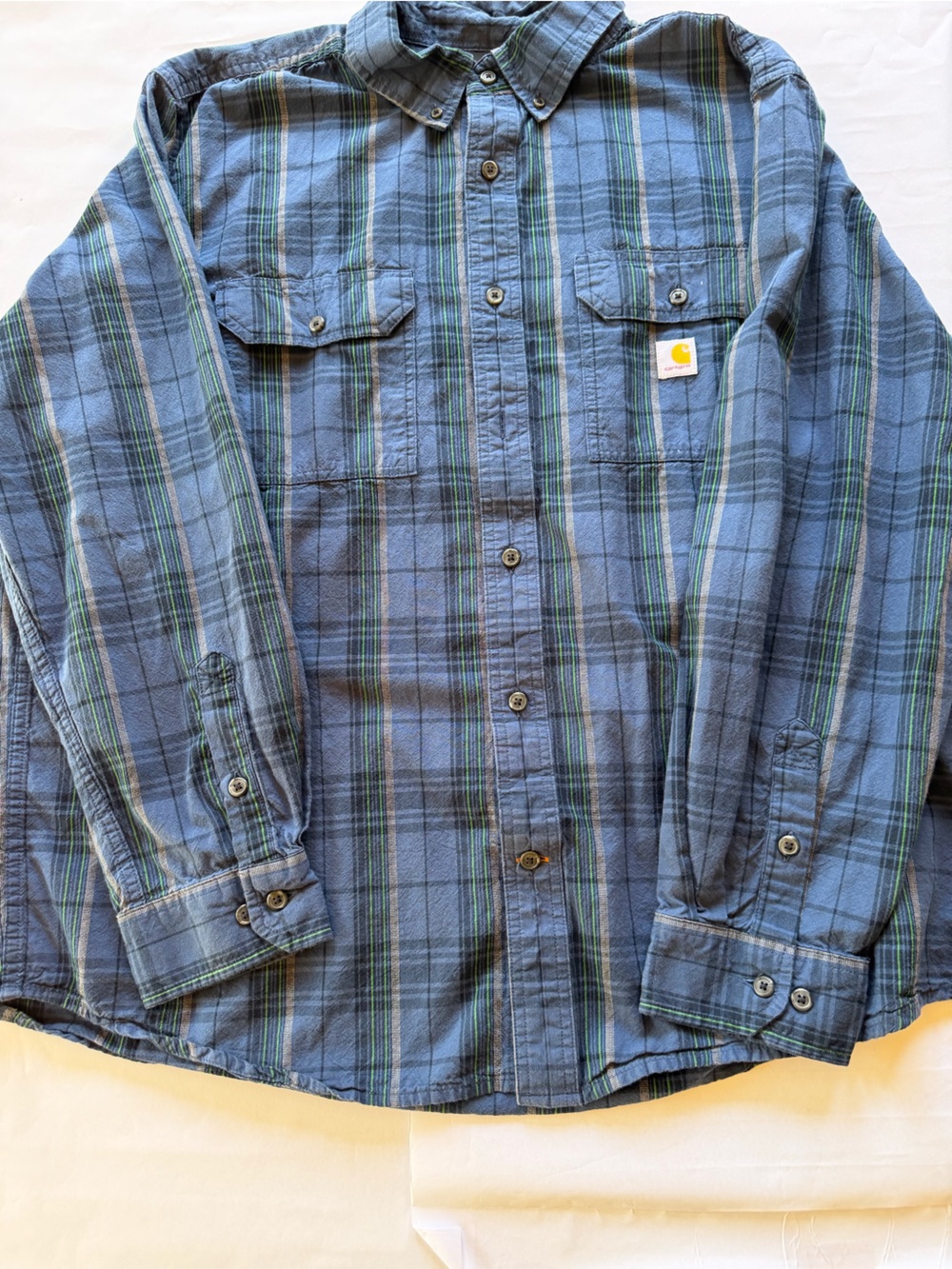 Carhartt Blue and Green Plaid Lightweight Shirt Jacket